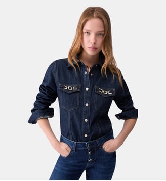 Chemise en denim coupe slim Liu Jo