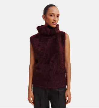 Pull sans manches brossé - Bompard - Grenat