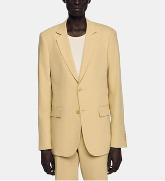 Veste de costume classique en lin - Sandro - Sable