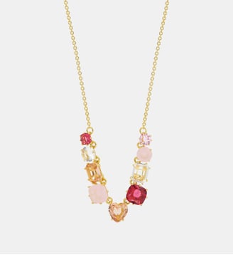 Collier fin 9 pierres La Diamantine Rosa Centifiola - Les Néréides - Rose