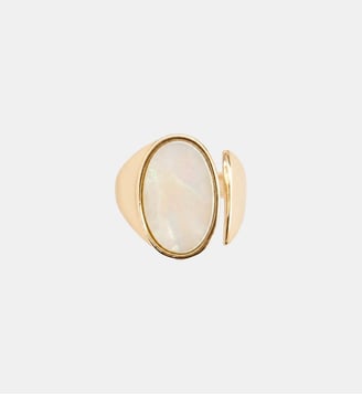 Bague ouverte avec nacre ovale - Balaboosté - Ivoire