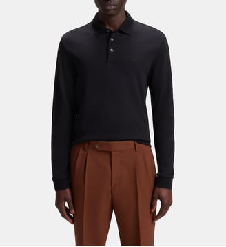 Polo en coton biologique avec logo brodé - BOSS - Black