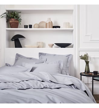 Housse de couette unie en percale de coton, PREMIÈRE - Essix - Gris métal
