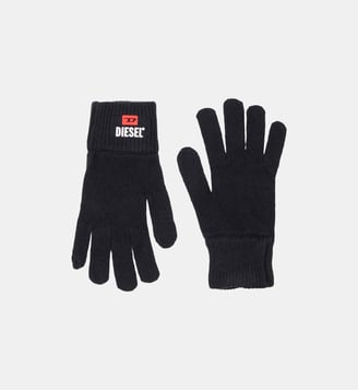 Gants en laine et coton mélangés avec logo - Diesel Kids - Noir