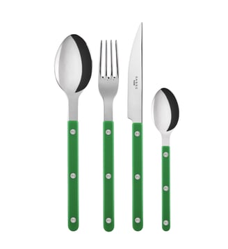 Set de 4 couverts de table, Bistrot - Sabre - Vert jardin