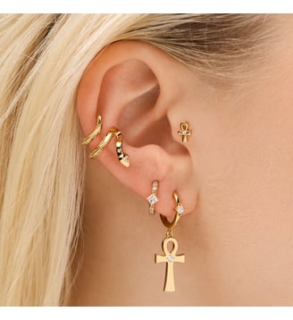 Piercing Ânkh Blanche - Nebuleuse Bijoux - Argent