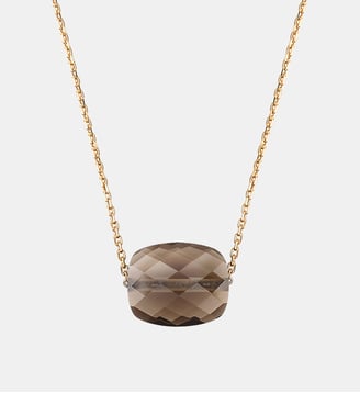 Collier, quartz fume, or jaune - Morganne Bello - Or jaune