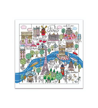 Carte Puzzle Plan De Paris - Cartesdart - Multicolore