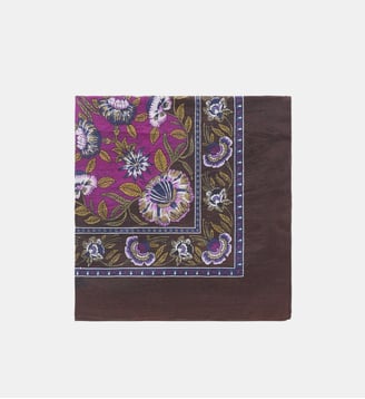 Foulard lilyrose 100% soie - Soie - Caroll - Marron foncé