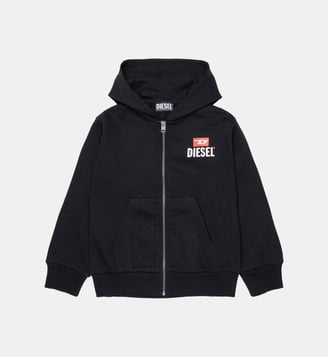 Sweat zippé avec logo - Diesel Kids - Noir