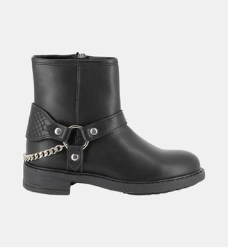 Bottines motardes en cuir de vachette - Zadig&Voltaire Kids - Black