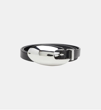 Ceinture en cuir de 1,5 cm avec boucle sculpturale - Diesel - Noir