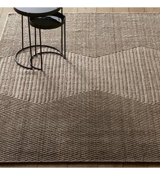 Tapis laine reliéfé, tissé main - AM.PM - Naturel chiné