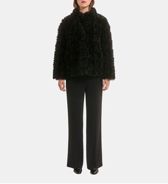 Manteau court en fausse fourrure bouclée - ANDY - Pablo - Noir
