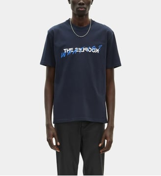 T-shirt en coton What Is - The Kooples - Bleu marine