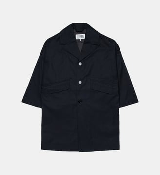 Manteau droit avec logo - MM6 Maison Margiela - Noir