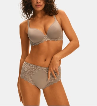 Culotte Caresse détails dentelle - Simone Pérèle - Grège