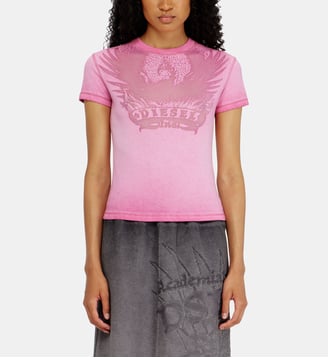 T-shirt slim avec dévoré Phoenix - Diesel - Fuchsia