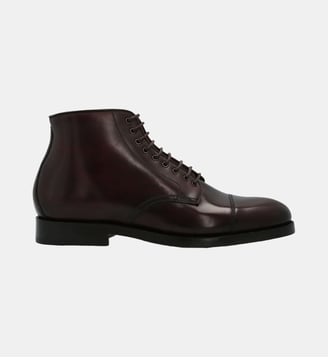 Bottine a lacet bedale - cuir lisse - Bowen - Bordeaux