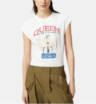 T-shirt à imprimé biker queen of the road - Pinko - Blanc