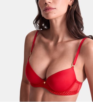 Soutien gorge Push up coques - Aubade - Rouge