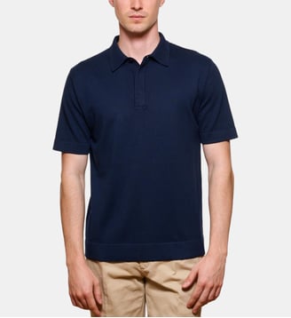 Polo marine maille jersey 100% coton - Atelier Privé - Marine
