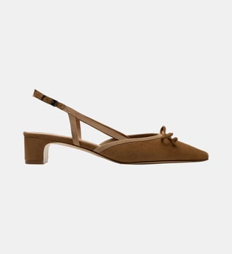 Agata - Slingback En Cuir Velours Datte - Parallèle - Camel