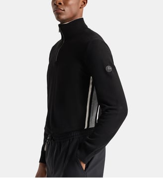 Pull natom col montant coupe regular - Fusalp - Noir, gris chinã© et neige