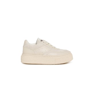 Sneakers basses Gambetta en cuir - MM6 Maison Margiela - Beige