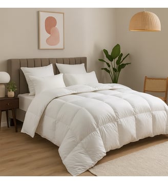 Pack Couette Tempérée et Oreiller Essentiel Medium - Dunlopillo - Blanc