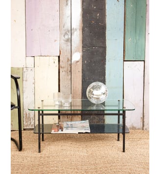 Table basse en verre Liv N°309- Produit chiné - Debongout - Noir