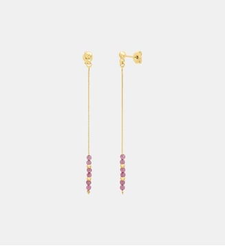 Boucles d'oreilles dorées longues - shani Caroline Najman