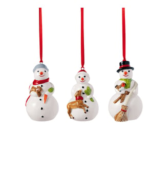Ornements bonshommes de neige 3 pcs - Villeroy & Boch - Multicolore