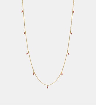 Collier doré agate verte long - MILADY Caroline Najman