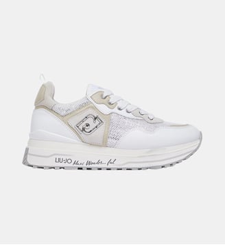 Sneakers à plateforme en mesh avec paillettes - Liu Jo - Blanc