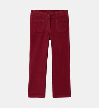 Pantalon flare Fille en velours - Cyrillus - Cerise
