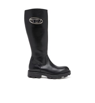Bottes D-Hammer hauteur genou en cuir - Diesel - Noir
