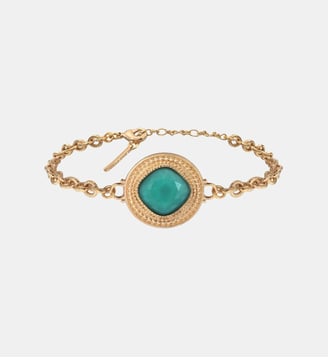 Bracelet souple   - Louise - Satellite - Bleu turquoise