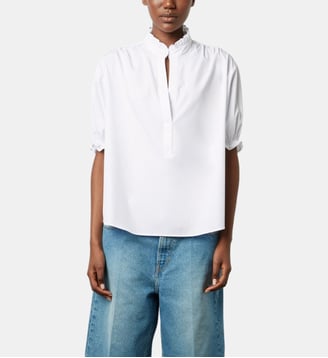 blouse en popeline de coton - annyr - Gerard Darel - Blanc