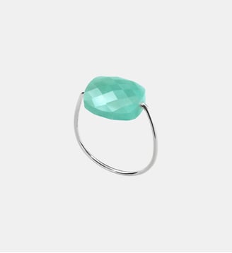 Bague or blanc coussin amazonite Morganne Bello