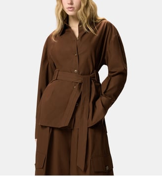 Veste ceinturée en coton Pinko