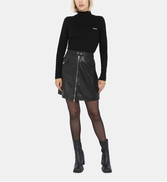 Jupe en cuir inspiration Perfecto® - Schott - Noir