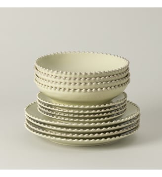 Set Table 12 Pièces avec Bol à Soupe/Pâtes Pearl Costa Nova