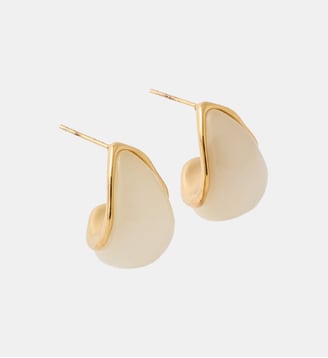 Boucles d'oreilles gouttes en résine et en acier inoxydable - Balaboosté - Doré