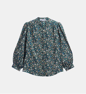 Chemise satinée à fleurs - LONI - Gerard Darel - Vert foncé
