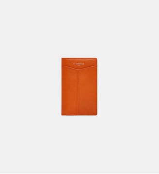 Porte cartes vertical Charlotte en cuir lisse - Le Tanneur - Terre brulee