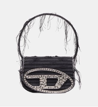 Sac besace pailleté, polido uni ou strass  - Diesel - Noir et strass