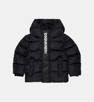 Longue veste matelassée avec logo - Dsquared2 - Noir