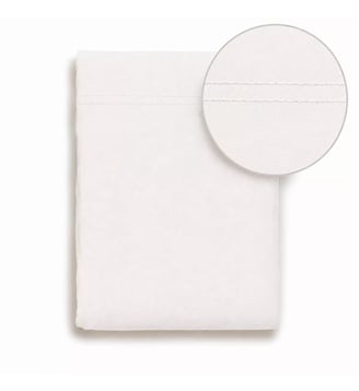 Drap plat gaze de coton lavé uni blanc Malia neige - Garnier Thiebaut - Neige