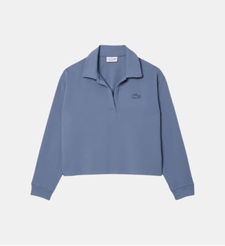 Sweat-shirt col polo en molleton - Lacoste - Gris foncé